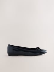 Navy Patent Standard/Wide Fit Forever Comfort® Round Toe Ballerina Shoes - Image 4 of 8