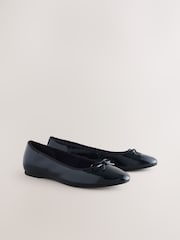 Navy Patent Standard/Wide Fit Forever Comfort® Round Toe Ballerina Shoes - Image 5 of 8