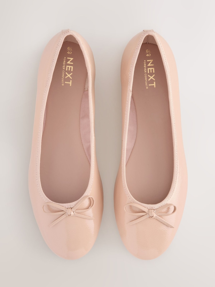 Blush Pink Patent Standard/Wide Fit Forever Comfort® Round Toe Ballerina Shoes - Image 1 of 5