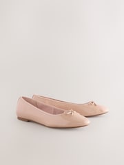 Blush Pink Patent Standard/Wide Fit Forever Comfort® Round Toe Ballerina Shoes - Image 2 of 5