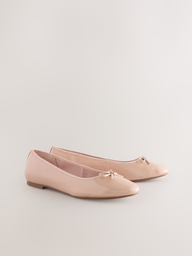 Blush Pink Patent Standard/Wide Fit Forever Comfort® Round Toe Ballerina Shoes - Image 2 of 5