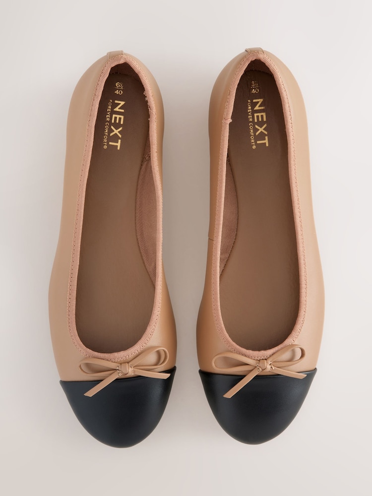 Nude Toe Cap Standard/Wide Fit Forever Comfort® Round Toe Ballerina Shoes - Image 1 of 5