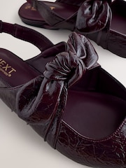 Burgundy Red Forever Comfort® Pointed Toe Bow Slingback Flat Shoes - Image 4 of 5