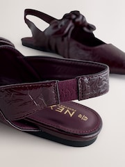 Burgundy Red Forever Comfort® Pointed Toe Bow Slingback Flat Shoes - Image 5 of 5