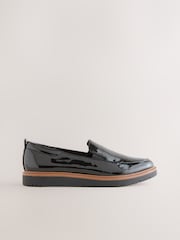 Black Patent Forever Comfort® Slip On Clean Chunky Sole Loafers - Image 3 of 5