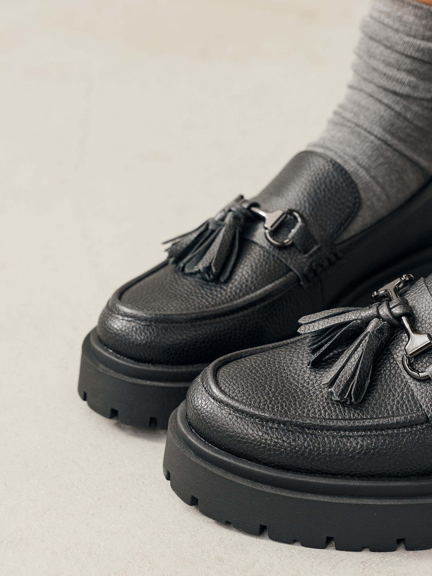 Buy Black Forever Comfort® Chunky Platform Tassel Loafers from