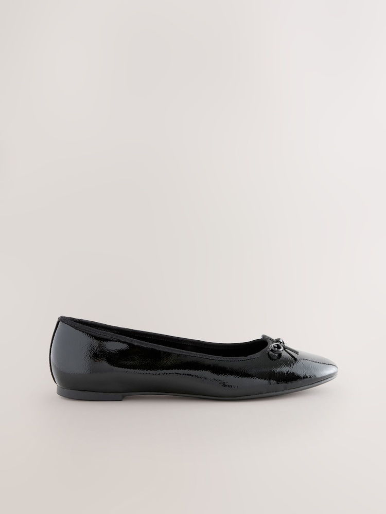 Schwarzes Lackleder - Forever Comfort® Round Toe Ballerina Shoes - Bild 2 von 5