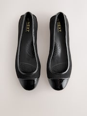 Black Forever Comfort® Toe Cap Ballerina Shoes - Image 1 of 5