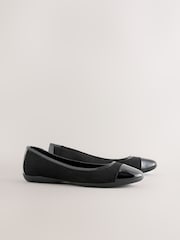Black Forever Comfort® Toe Cap Ballerina Shoes - Image 2 of 5
