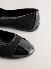 Black Forever Comfort® Toe Cap Ballerina Shoes - Image 4 of 5