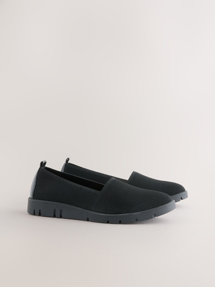 Black Forever Comfort® Knitted Slip On Shoes - Image 2 of 10