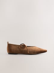 بني - Forever Comfort® Velvet Tie Mary Jane Shoes - صورة 1 من 10