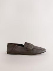 Chocolate Brown Forever Comfort® Leather Square Toe Crush Back Loafers - Image 7 of 10