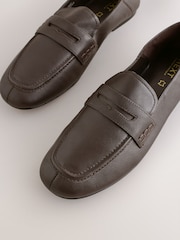Chocolate Brown Forever Comfort® Leather Square Toe Crush Back Loafers - Image 8 of 10