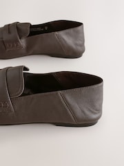 Chocolate Brown Forever Comfort® Leather Square Toe Crush Back Loafers - Image 9 of 10