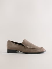 Greige Suede Forever Comfort® Leather Round Toe Clean Loafers - Image 3 of 5