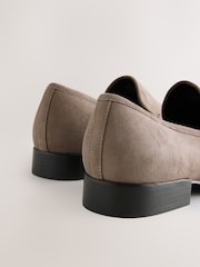 Greige Suede Forever Comfort® Leather Round Toe Clean Loafers - Image 5 of 5