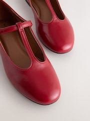 Red Forever Comfort® Leather T-Bar Ballerinas - Image 8 of 9