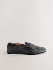 Black Forever Comfort® Leather Square Toe Crush Back Loafers - Image 6 of 9