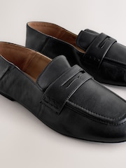 Black Forever Comfort® Leather Square Toe Crush Back Loafers - Image 7 of 9
