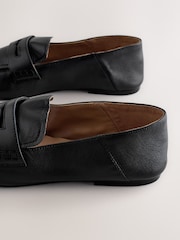 Black Forever Comfort® Leather Square Toe Crush Back Loafers - Image 8 of 9