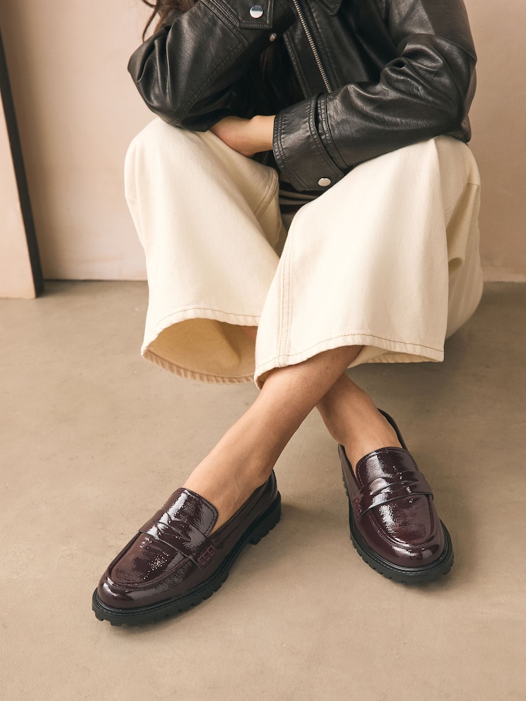 Buy Burgundy Red Patent Chunky Loafer Shoes from Next Philippines