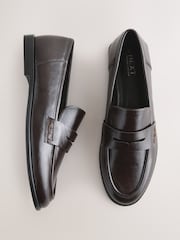 Chocolate Brown Forever Comfort® Round Toe Penny Loafers - Image 1 of 5