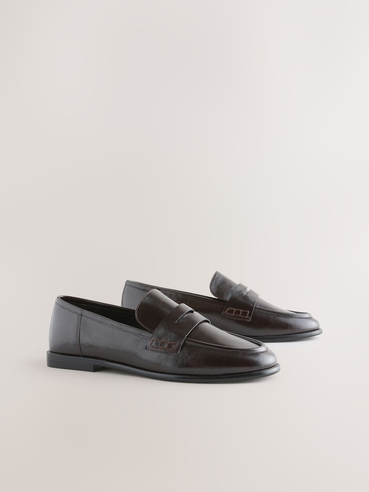 Chocolate Brown Forever Comfort® Round Toe Penny Loafers - Image 2 of 5