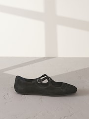 Black Signature Premium Leather Mary Jane Studded Shoes - Image 3 of 6