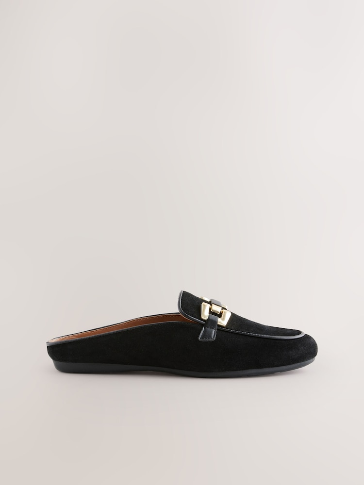 Negro - Forever Comfort® Leather Hardware Trim Detail Loafer Mules - Imagen 2 de 5 Negro - Forever Comfort® Leather Hardware Trim Detail Loafer Mules - Imagen 2 de 5
