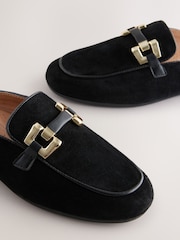 Negro - Forever Comfort® Leather Hardware Trim Detail Loafer Mules - Imagen 3 de 5