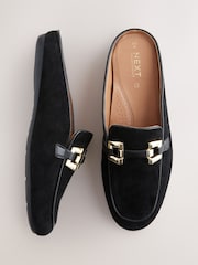 Negro - Forever Comfort® Leather Hardware Trim Detail Loafer Mules - Imagen 4 de 5