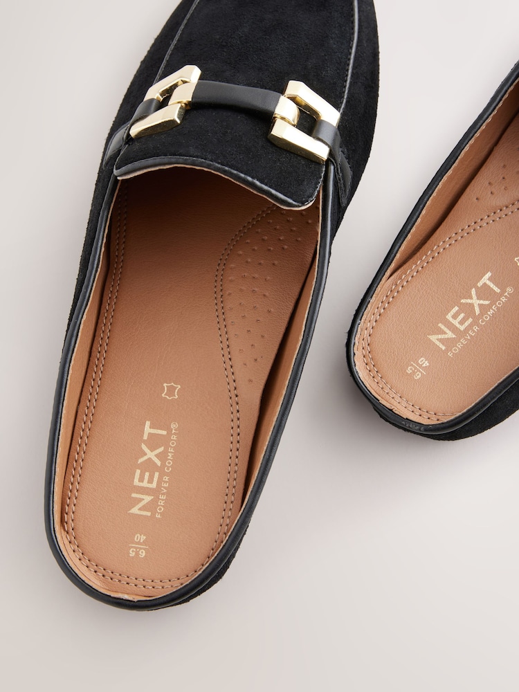 Negro - Forever Comfort® Leather Hardware Trim Detail Loafer Mules - Imagen 5 de 5 Negro - Forever Comfort® Leather Hardware Trim Detail Loafer Mules - Imagen 5 de 5