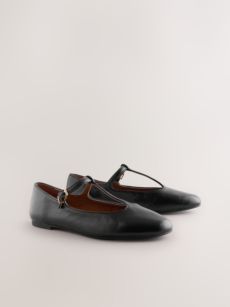 Negro - Forever Comfort® Leather T-Bar Mary Jane Shoes - Imagen 2 de 13