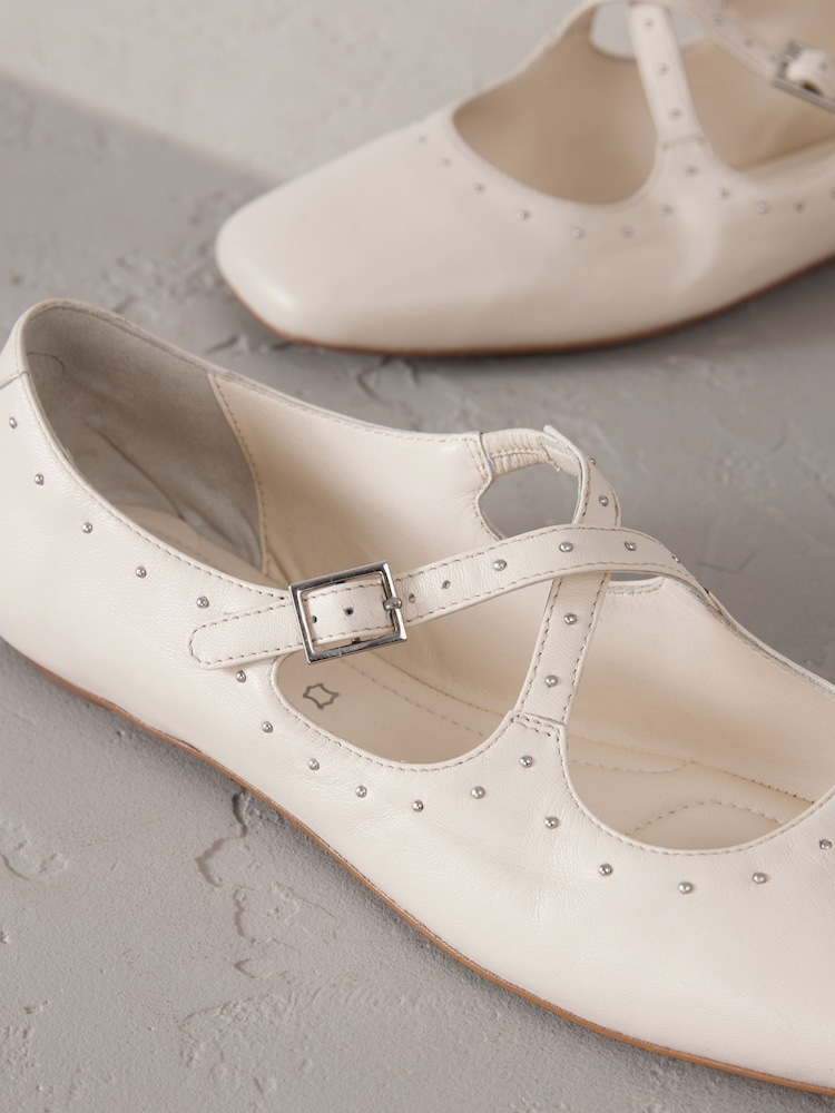 Bone Signature N.Premium Leather Mary Jane Studded Shoes - Image 4 of 7