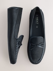 Black Forever Comfort® Leather Round Toe Driver Loafers - Image 1 of 9