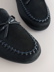 Black Forever Comfort® Leather Round Toe Driver Loafers - Image 5 of 9