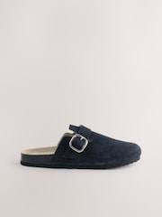Navy Standard Fit Forever Comfort® Leather Footbed Clogs - Image 8 of 10