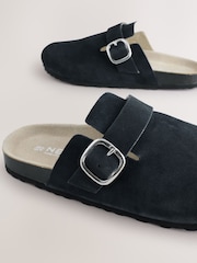 Navy Standard Fit Forever Comfort® Leather Footbed Clogs - Image 9 of 10