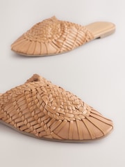 Tan Brown Forever Comfort® Leather Slip-On Weave Mules - Image 5 of 5