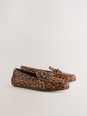 Leopard Forever Comfort® Leather Round Toe Driver Loafers - Image 7 of 10