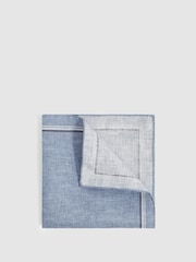 Reiss Soft Blue Fiorello Linen Pocket Square - Image 1 of 3