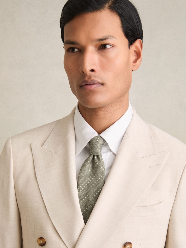 Oliva - Reiss Aurelio Silk Pin-Dot Tie - Imagen 2 de 5