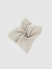Reiss Oatmeal Giulio Silk Medallion-Print Pocket Square - Image 3 of 5