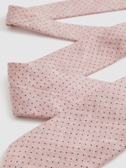 Rosa claro - Reiss Aurelio Silk Pin-Dot Tie - Imagen 3 de 5