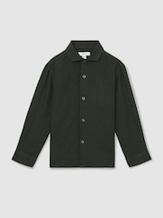 Reiss Dark Green Ruban Linen Long-Sleeve Shirt - Image 2 of 4