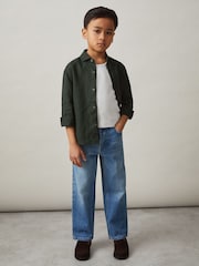 Reiss Dark Green Ruban Linen Long-Sleeve Shirt - Image 3 of 4