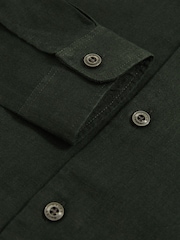 Reiss Dark Green Ruban Linen Long-Sleeve Shirt - Image 4 of 4