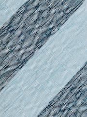 Reiss Soft Blue Ercole Silk-Blend Textured Stripe Tie - Image 4 of 4