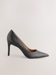 Black Extra Wide Fit Forever Comfort® Leather Mid Court Shoes - Image 2 of 5